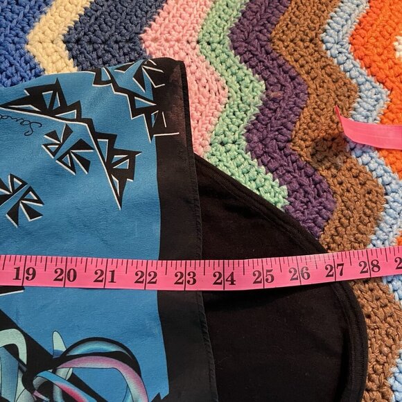 Sandro Top Womens‎ 2 Silk Front Geometric Long Sleeve Blue Black - Picture 5 of 7